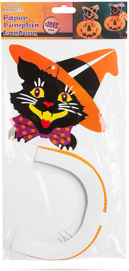 Halloween Kürbis Laterne Katze 26 cm