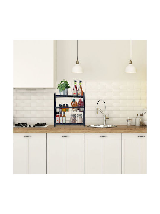 Relaxdays Organizator Pentru Condimente Negru