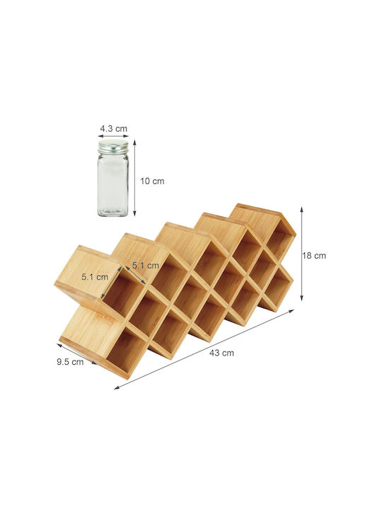 Relaxdays Spice Jar from Bamboo on Base Beige
