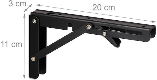Relaxdays Raft De Colț Pliabil Din Metal Negru 110x200mm 10046091_46