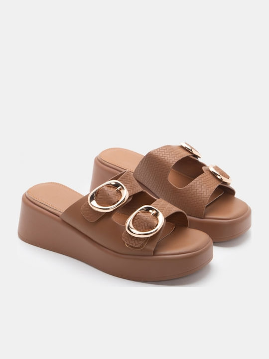 Sandale Casual Damă Flatforme Maro
