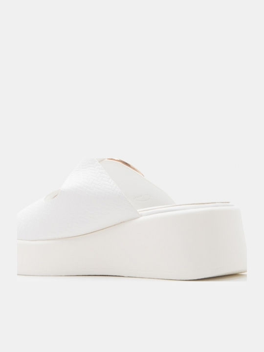 Women's Flat Sandals Flatforms White