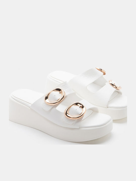 Women's Flat Sandals Flatforms White