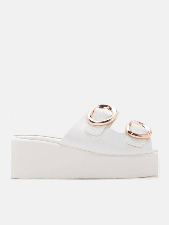 Women's Flat Sandals Flatforms White