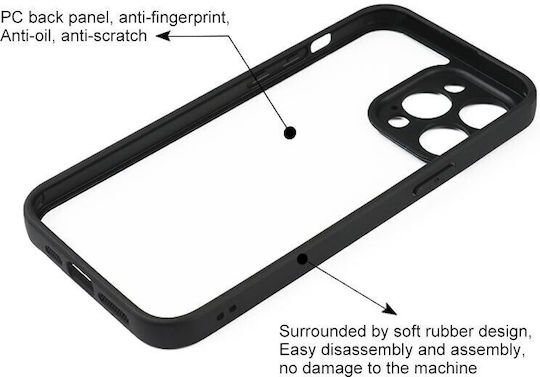 SSCase Back Cover Plastic / Silicone Transparent for iPhone 14 Pro