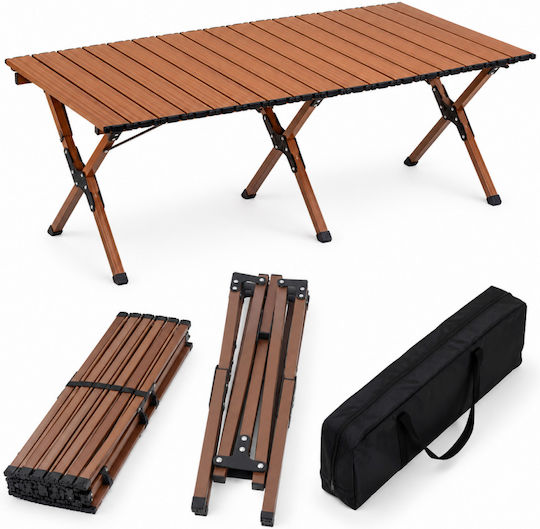 ForHome Metallischer Campingtisch Klappbar 120x60x45cm Braune