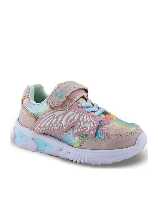 Παιδικά Sneakers Ανατομικά με Σκρατς & Φωτάκια Πολύχρωμα