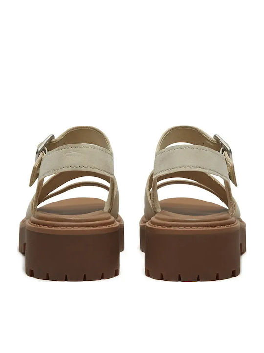 Leather Women's Sandals Beige