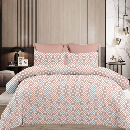 Astron Italy Chiara Σετ King Size 4τμχ 245x260εκ. με Λάστιχο Chocolat
