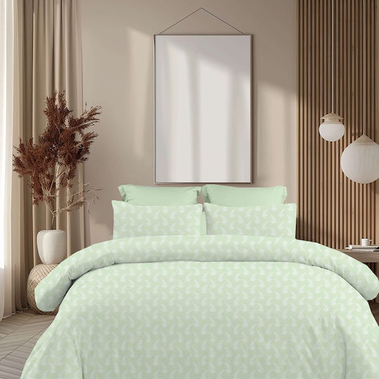 Astron Italy Vivian Super-Double Set 4 Pieces 245x260cm Olive Bed Sheets