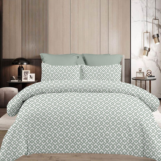 Astron Italy Chiara King Size Bed Sheets Set 4 Pieces 245x260cm with Rubber Hugger Gray