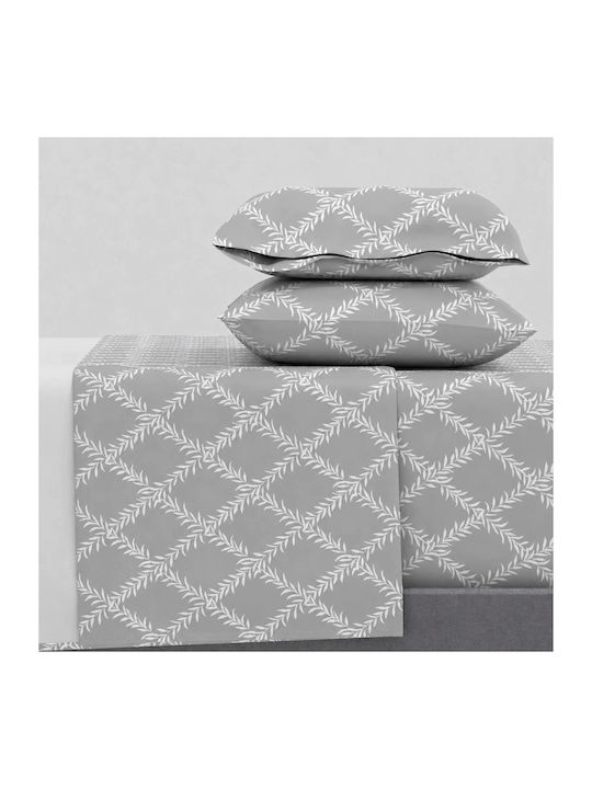 Astron Italy Lucia Super-Double Bed Sheets Set 240x260cm Olive 4 Pieces