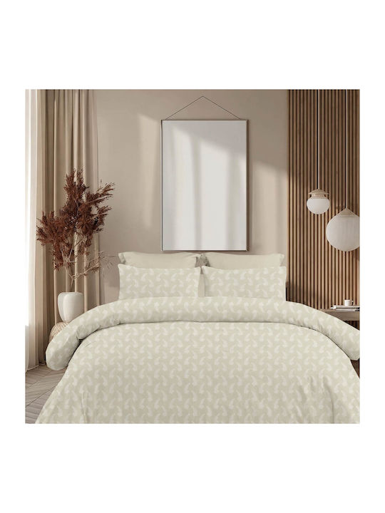 Astron Italy Vivian Σετ Σεντόνια Υπέρδιπλα με Λάστιχο 160x200+40εκ. Beige (4τμχ)