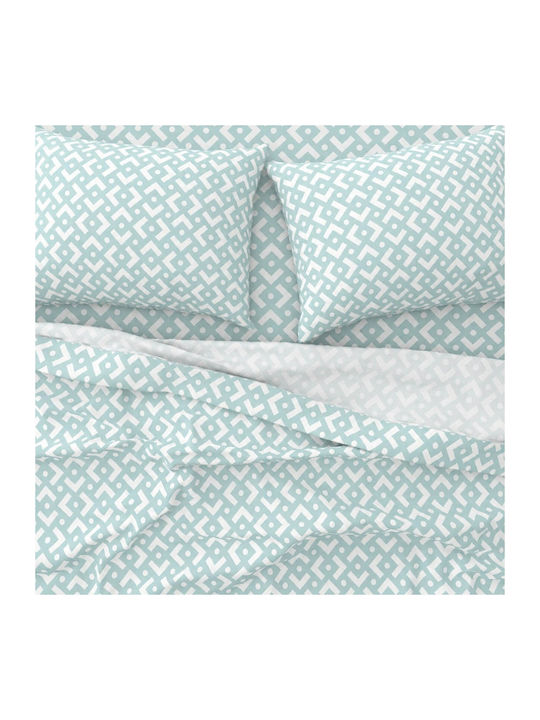 Astron Italy Chiara Double Bed Sheets Set With Rubber Hugger 160x200+40cm Petrol Blue 4 Pieces