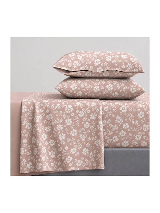Astron Italy Emily Set Double Bed Sheets 240x260cm Olive 4 Pieces
