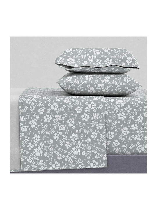Astron Italy Emily Set Double Bed Sheets 240x260cm Olive 4 Pieces