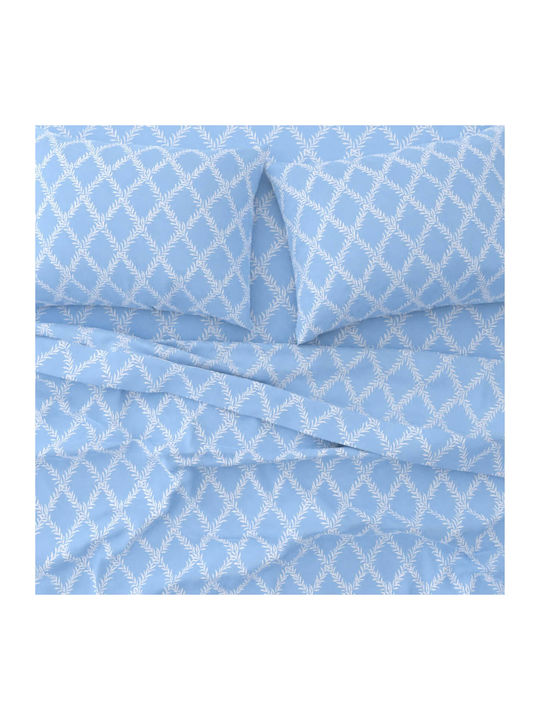 Astron Italy Lucia Super-Double Bed Sheets Set 240x260cm Olive 4 Pieces