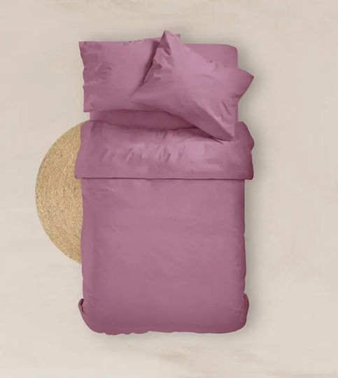 Borea Cearceaf Solid De Pat Single Cu Hugger Din Cauciuc 100x200+25cm Violet