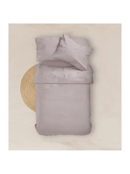 Borea Solid Single Bed Sheet With Rubber Hugger 100x200+25cm Pink