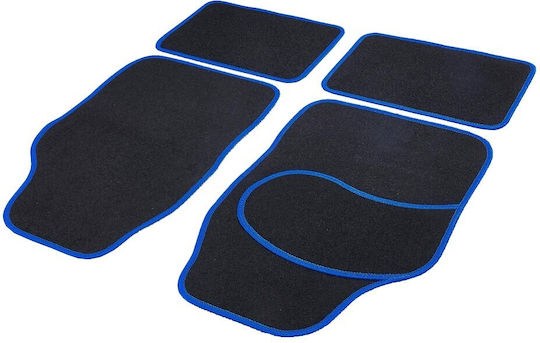 Universelle Textil Auto Fußmatten Set 4 Stück Vorderseite Rückseite Rutschfest Schwarze Blaue