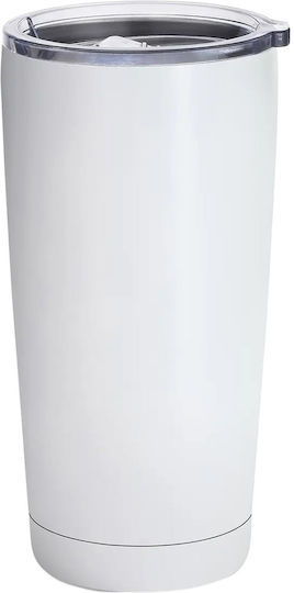 Klikareto Thermos Bottle 600ml with Double Inner Metal Lining of Excellent Quality and Wear Resistance in White Colour Modern and Practical Choice to Maintain the Temperature of Your Beverage
