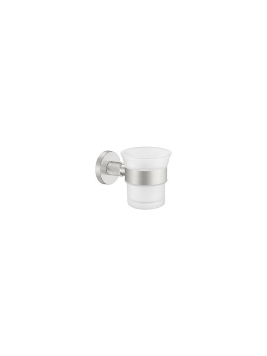 Sanco Dorian 121301-A03 Wall Mounted Glass Silver Cup Holder
