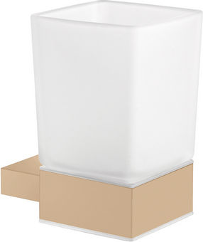 Sanco Monogram 120401-M102 Wall Mounted Glass Beige Cup Holder