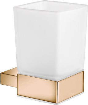 Sanco Monogram 120401-M102 Wall Mounted Glass Beige Cup Holder