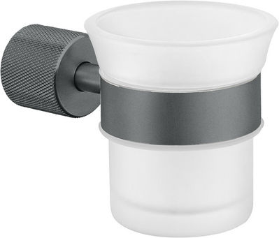 Sanco Lithos 121101-M116 Wall Mounted Glass Black Cup Holder