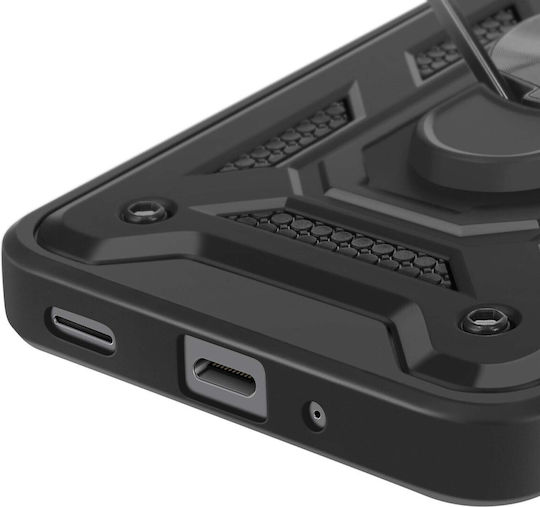 Mayaxess Калъф Samsung Galaxy A17 Удароустойчив Mil-std 810g Пръстен Стойка Черен