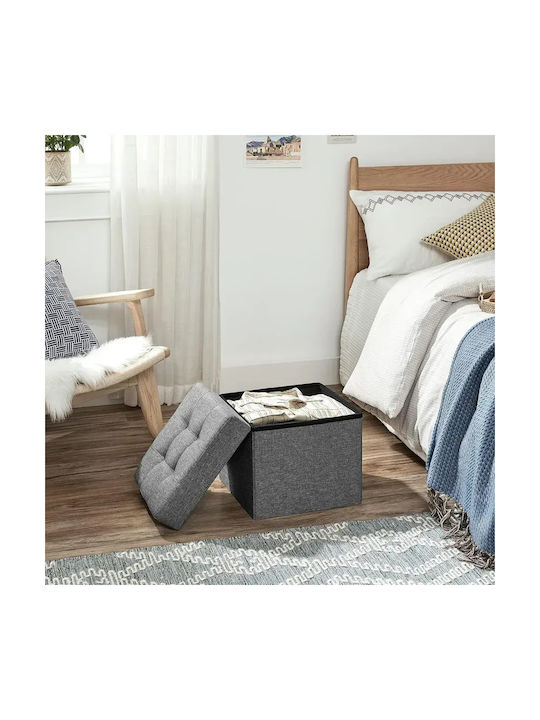 Songmics Hocker Für Das Wohnzimmer Mit Stauraum Hölzernes Grau 38x38x38cm