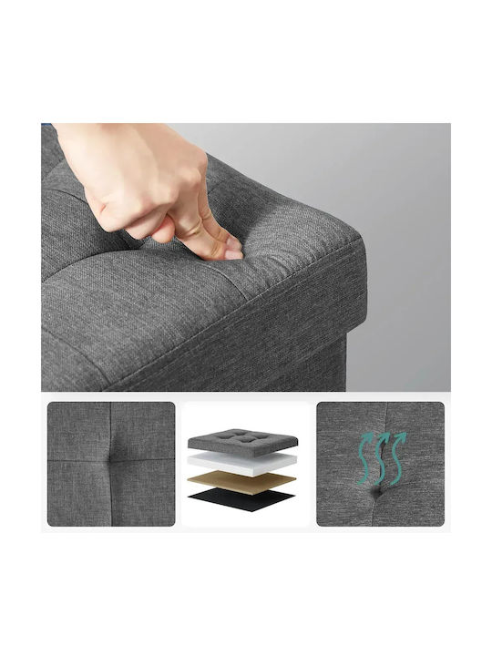 Songmics Hocker Für Das Wohnzimmer Mit Stauraum Hölzernes Grau 38x38x38cm