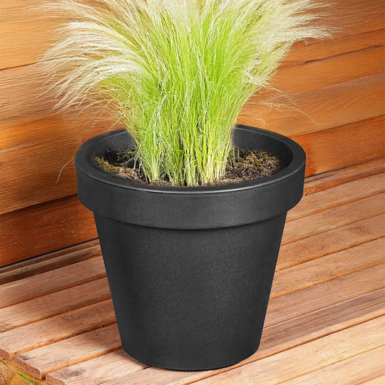 Vilde Plastic Flower Pot Black