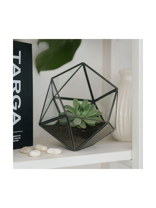 Relaxdays Schwarzer Blumentopf 16x17x20cm