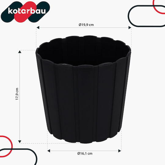 Kotarbau Σετ 4 Γλάστρες Πλαστικές Anthracite