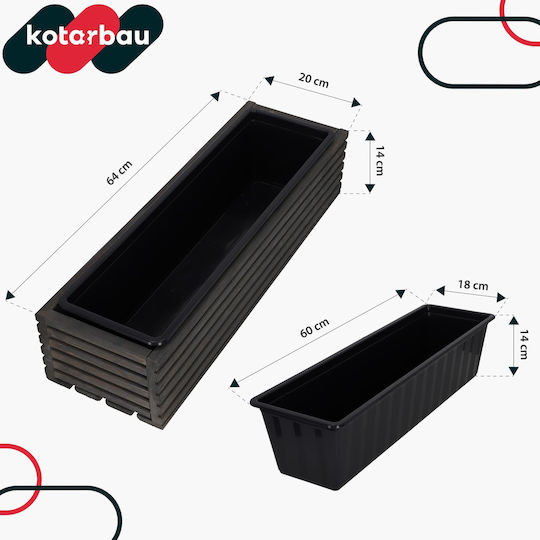 Kotarbau Ζαρντινιέρα Ξύλινη Anthracite Kotarbau Ζαρντινιέρα Ξύλινη Anthracite