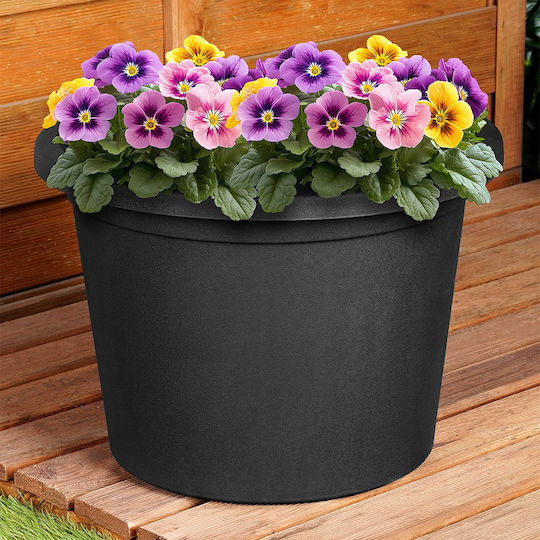 Vilde Ghiveci De Flori Din Plastic Negru 34x34 Cm