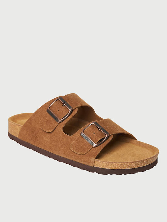 Leather Men's Sandals in Beige Colour