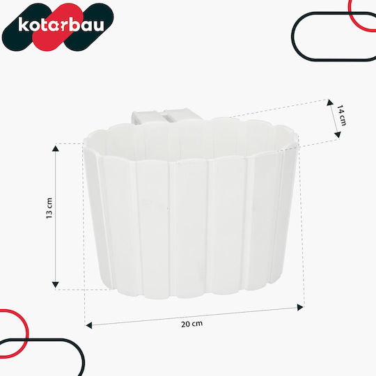 Kotarbau Ghiveci De Flori Din Plastic Rustic Alb