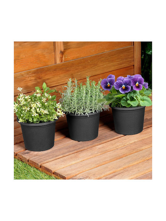 Vilde Set 3 Ghivece De Flori Din Plastic Negre