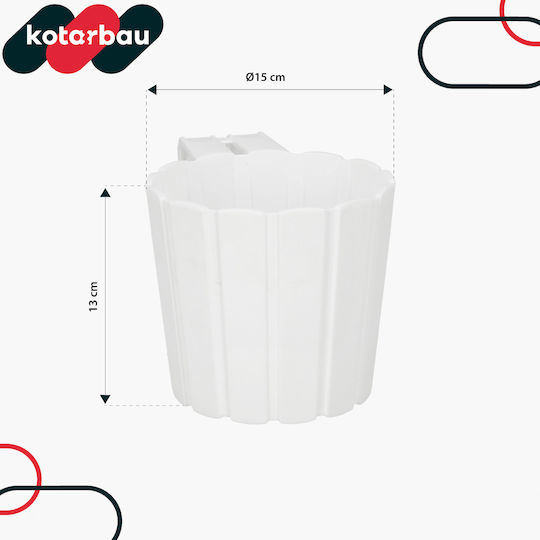 Kotarbau Set of 4 Rustic White Plastic Flower Pots