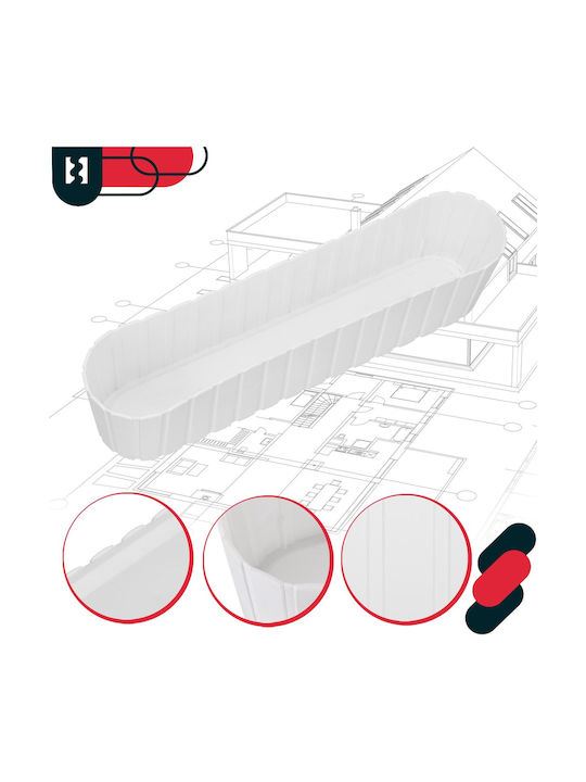 Kotarbau Σετ 4 Ζαρντινιέρες Πλαστικές Rustic White Kotarbau Σετ 4 Ζαρντινιέρες Πλαστικές Rustic White