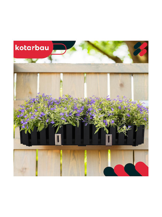 Kotarbau Γλάστρα Ξύλινη Anthracite 60εκ.