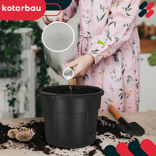 Kotarbau Set of 4 Plastic Black Flower Pots