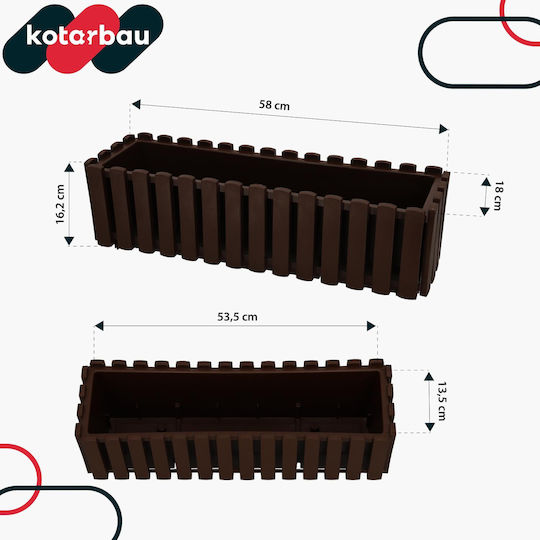 Kotarbau Set 2 Hölzerne Blumenkästen Braun