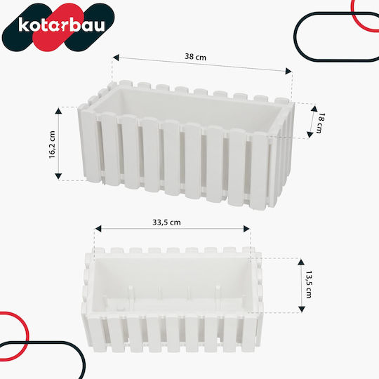 Kotarbau Σετ 4 Γλάστρες Ξύλινες Rustic White Kotarbau Σετ 4 Γλάστρες Ξύλινες Rustic White