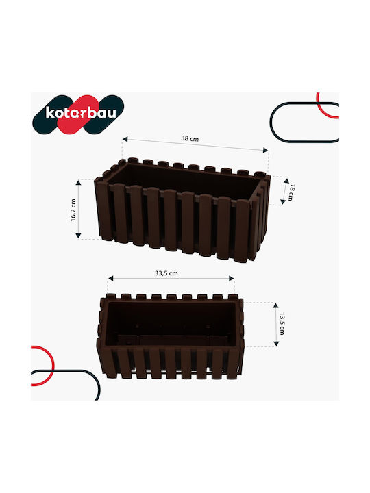 Kotarbau Σετ 4 Γλάστρες Ξύλινες Rustic Brown Kotarbau Σετ 4 Γλάστρες Ξύλινες Rustic Brown