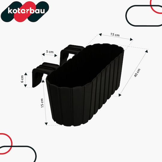 Kotarbau Set 4 Ghivece De Flori Din Plastic Antracit
