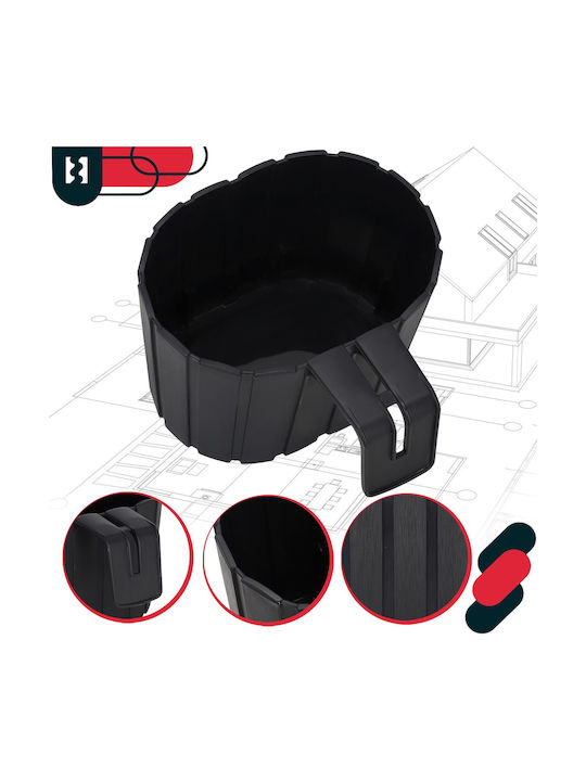 Kotarbau Σετ 6 Γλάστρες Πλαστικές Anthracite