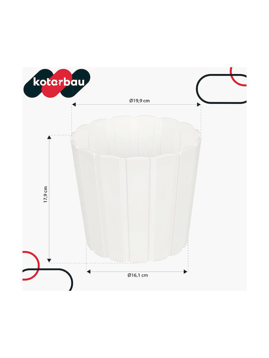 Kotarbau Set 4 Ghivece De Flori Din Plastic Albe